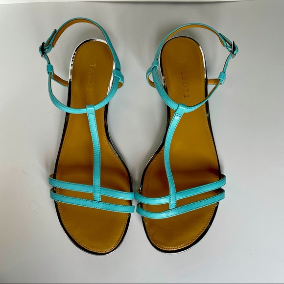 Talbots Shoes - Talbots Womens Beachy Turquoise leather sandals 9M